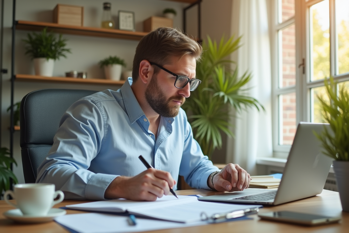 Propriétaire vérifiant un formulaire d