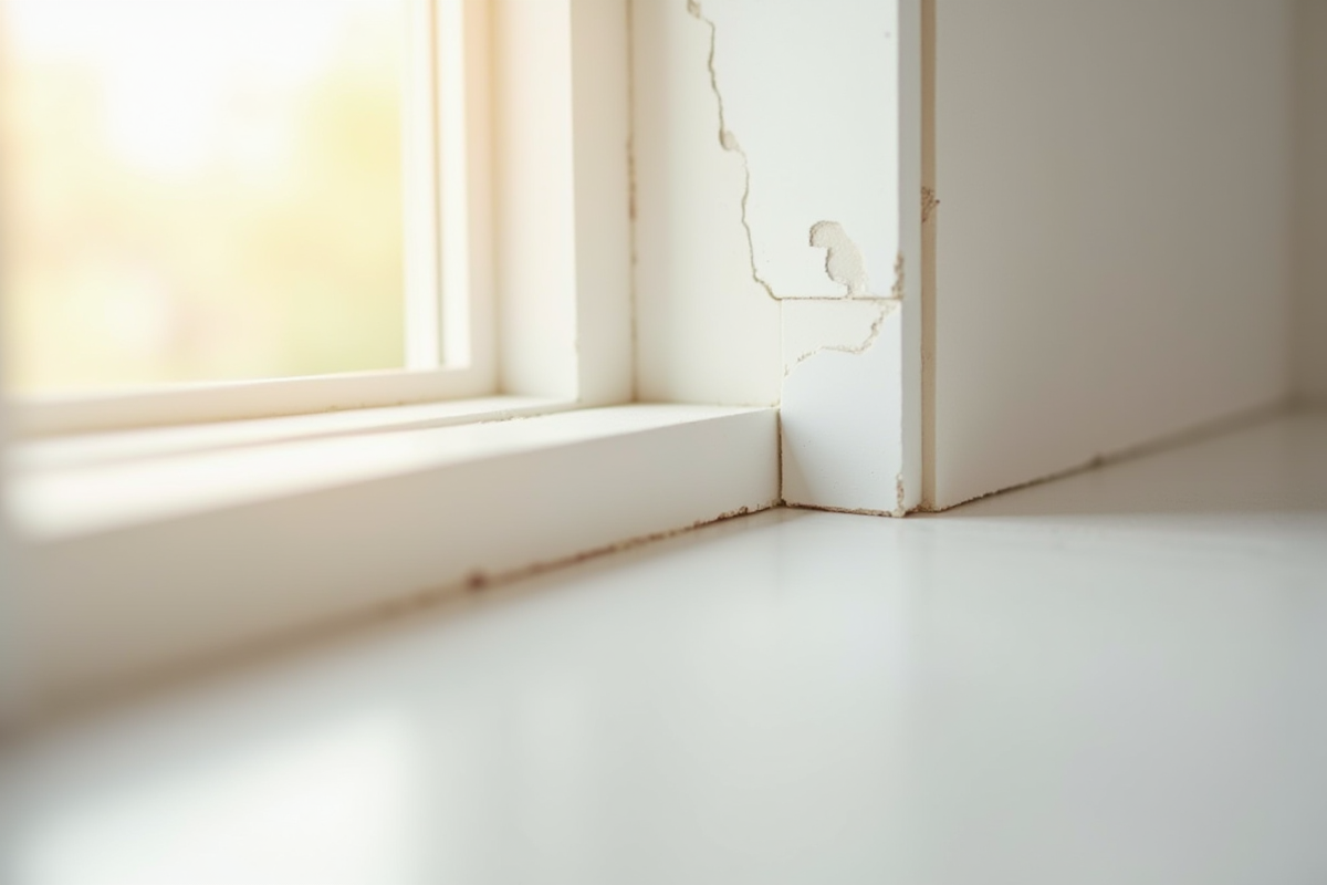 Zoom sur joint parfaitement fini entre plaques de plâtre