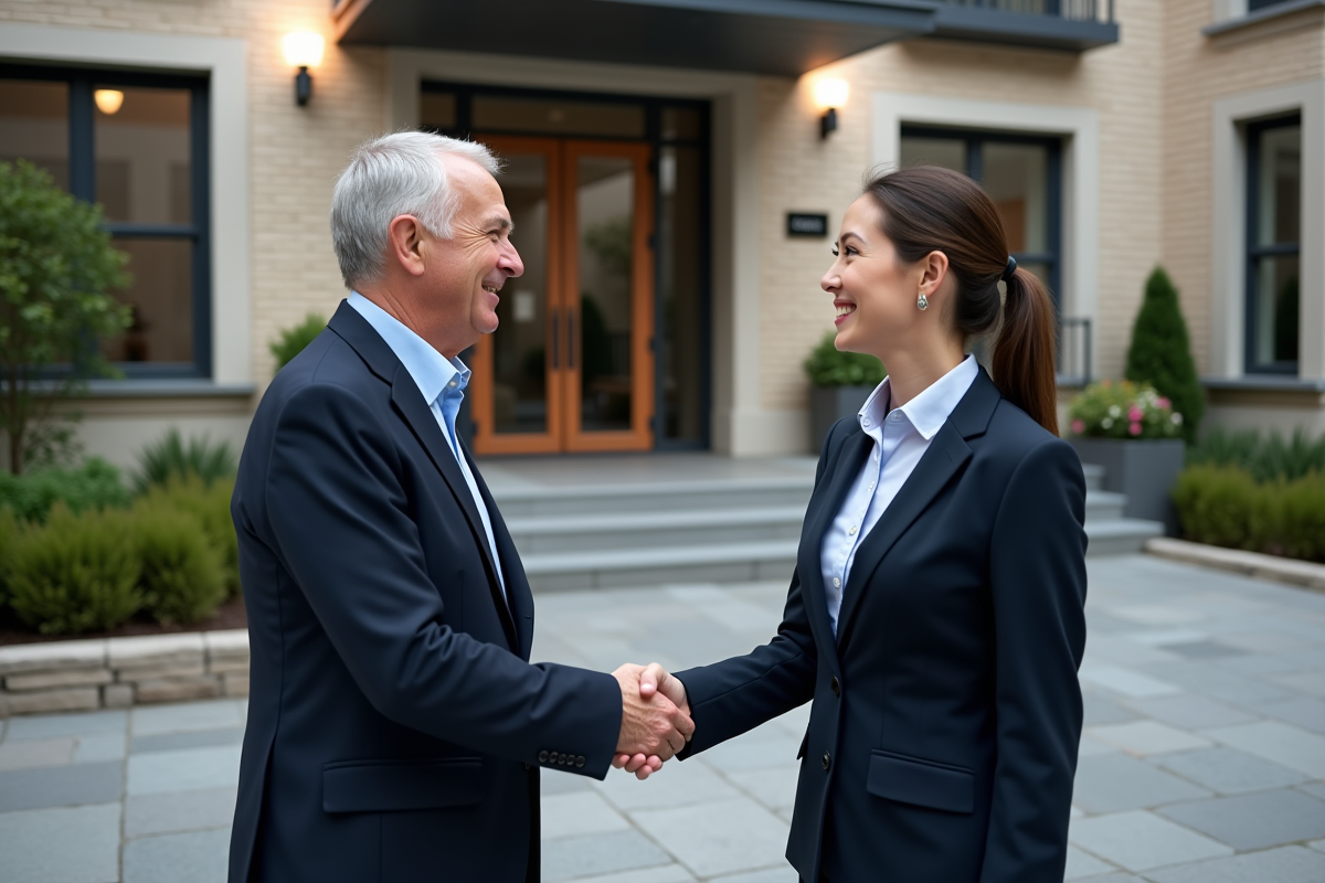 Homme âgé serrant la main d