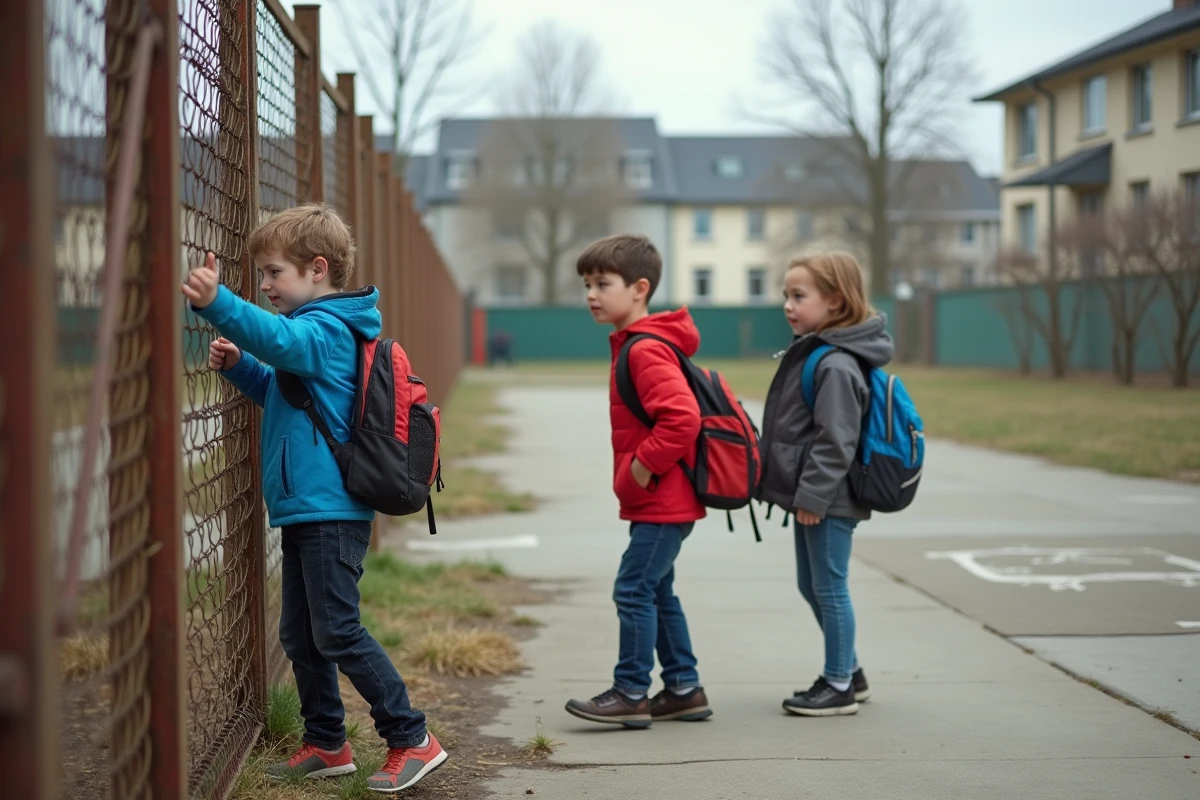 Trois enfants jouent près d