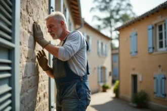 Façade rénovée d'une maison avec un aspect moderne et soigné