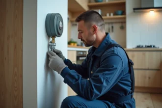 Raccordement au gaz dans un logement avec compteur installé
