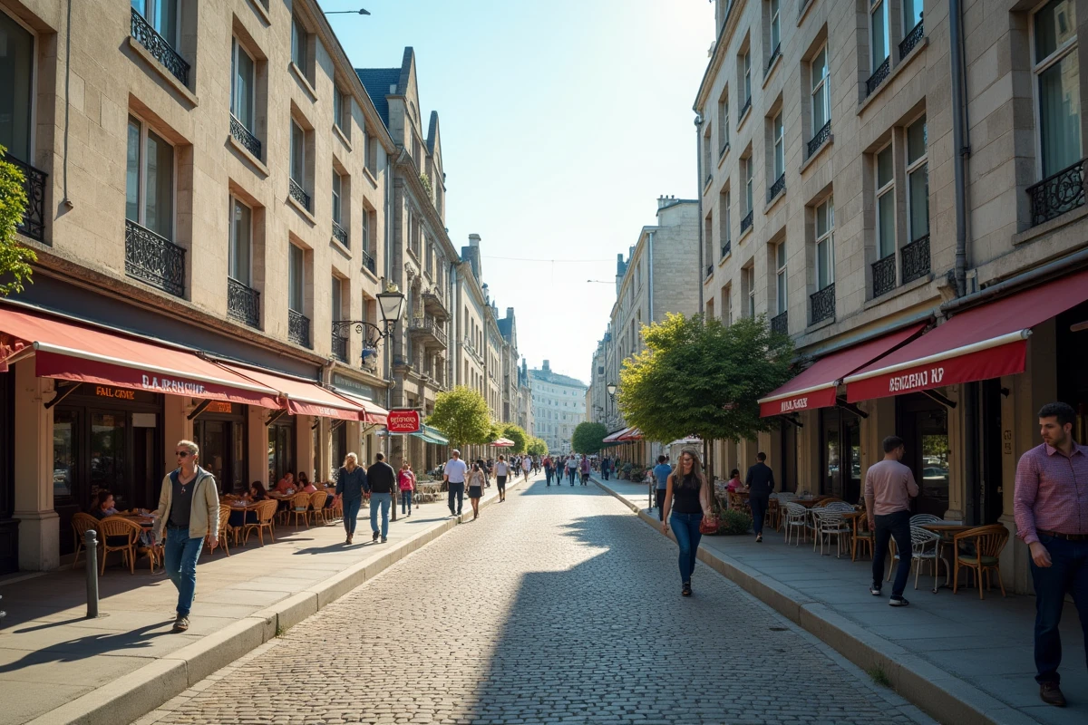 Boulevard résidentiel animé du Havre illustrant les quartiers les plus prisés pour l'investissement locatif meublé