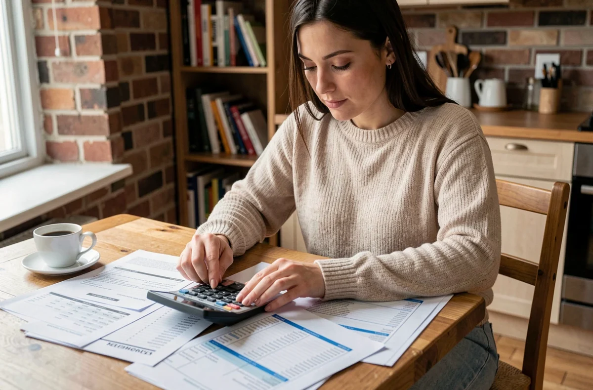 Femme étudiant les taux immobiliers CASDEN pour son premier achat à la maison